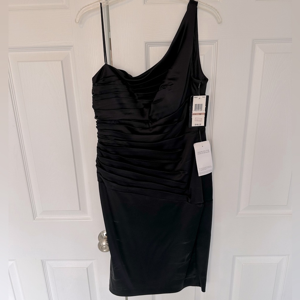 JAX One Shoulder Satin Dress